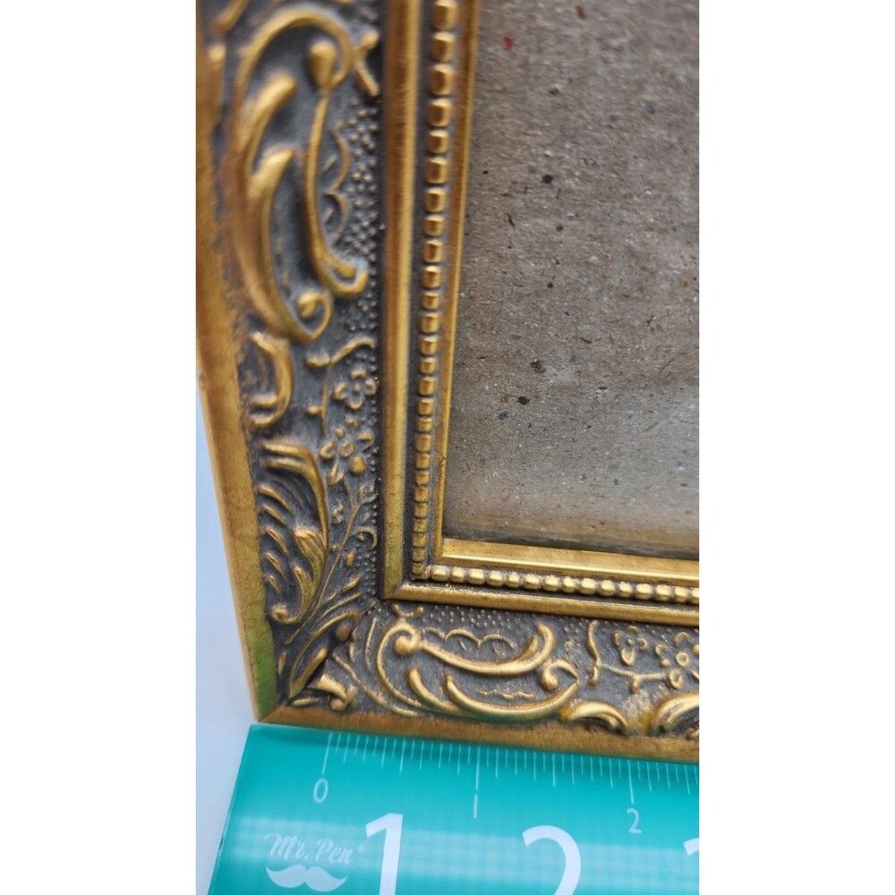 Burnes Of Boston Wood Ornate Gold 8x10 Photo Picture Frame Textural Design Vntg - Picture 3 of 6